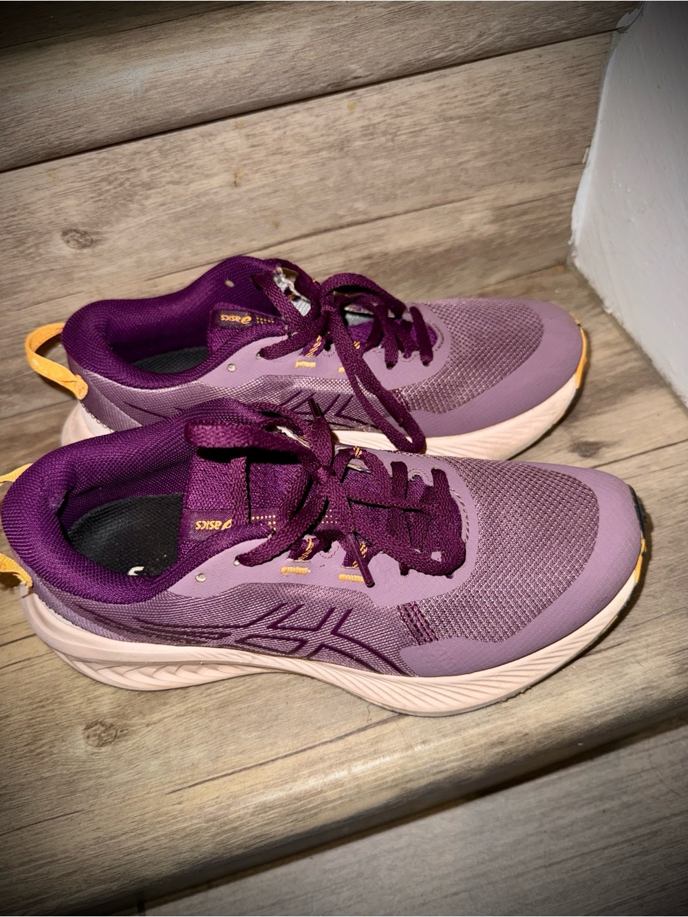 ASICS Women's Purple and Yellow Accent Athletic Shoes